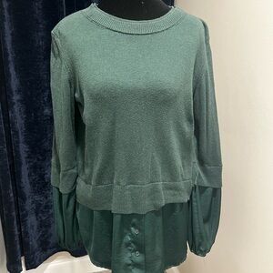 Simply Vera Vera Wang Layered Green Blouse